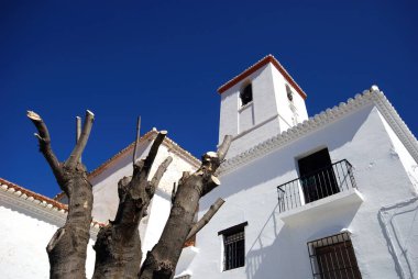 View of church in the centre of the village (Iglesia Parroquial Nuestra Senora de la Cabeza), Capileira, Las Alpujarras, Granada Province, Andalucia, Spain, Western Europe. clipart