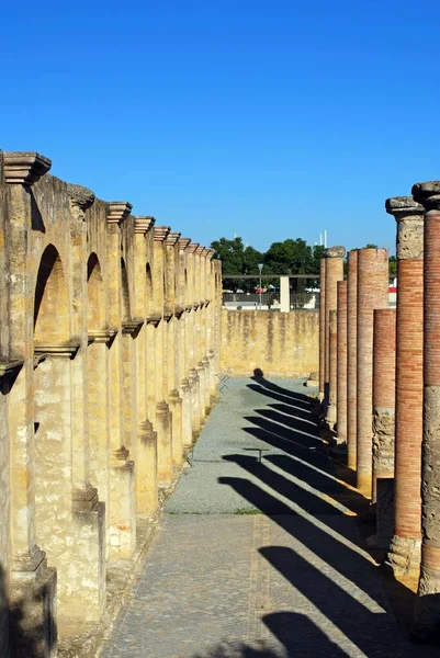 Columnas Arcos Las Ruinas Del Teatro Romano Santiponce Itálica Sevilla — Foto de Stock