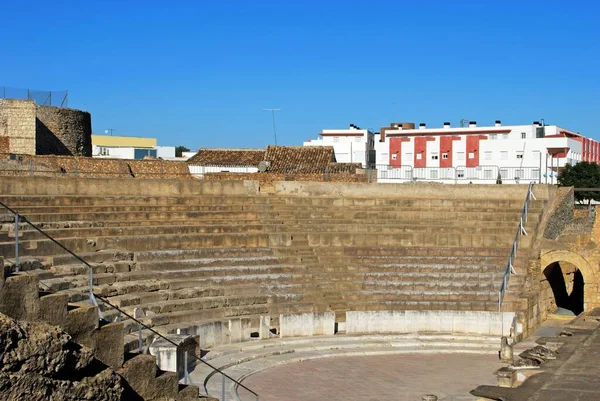 Stage Seat Roman Theatre Santiponce Italica Seville Andalucia Spain Europe — стокове фото