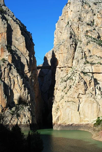 Vista Del Desfiladero Lago Del Chorro Chorro Provincia Málaga Andalucía — Foto de Stock