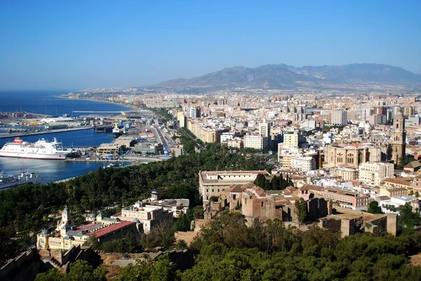 Malaga Spain July 2008 Elevated View Harbour City Former City — 스톡 사진