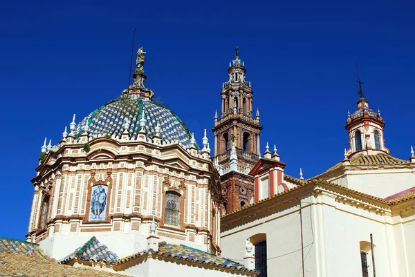 Kilátás San Pedro Templom Iglesia San Pedro Kupola Torony Carmona — Stock Fotó