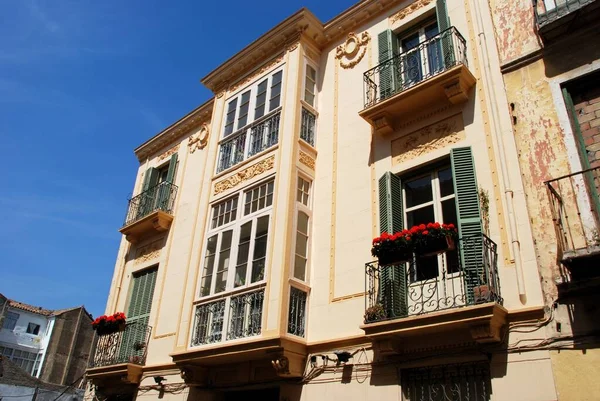 Adosados Con Balcones Ornamentados Málaga Costa Del Sol Provincia Málaga —  Fotos de Stock