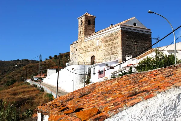 Blick Auf Die Dorfkirche Parroquia Encarnacion Benaque Costa Del Sol — Stockfoto