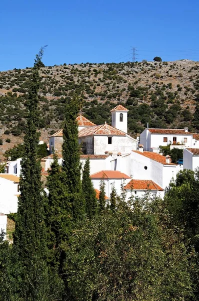 Igreja Moradias Centro Aldeia Parauta Serrania Ronda Província Málaga Andaluzia — Fotografia de Stock