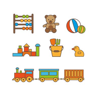 Çocuklar oyuncak vektör çizim renk