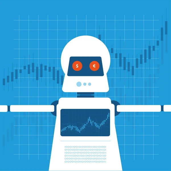 Trading ρομπότ εικονογράφηση διάνυσμα — Διανυσματικό Αρχείο