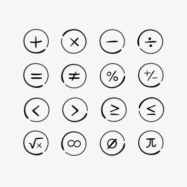 Matematik el çekilmiş Icon collection