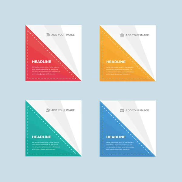 Aantal websjablonen spandoek minimalistische plat ontwerp — Stockvector