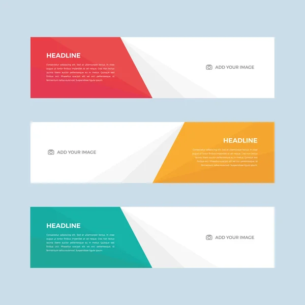 Conjunto de plantillas de banner web de diseño plano minimalista — Vector de stock