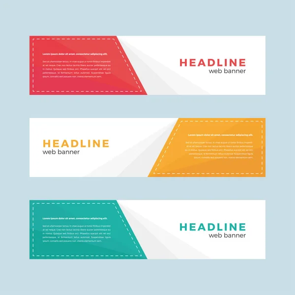 Set of minimalistic flat design web banner templates — Stock Vector