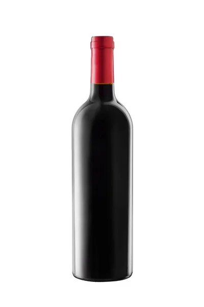 Red wine bottle isolated on white — Stock Photo, Image