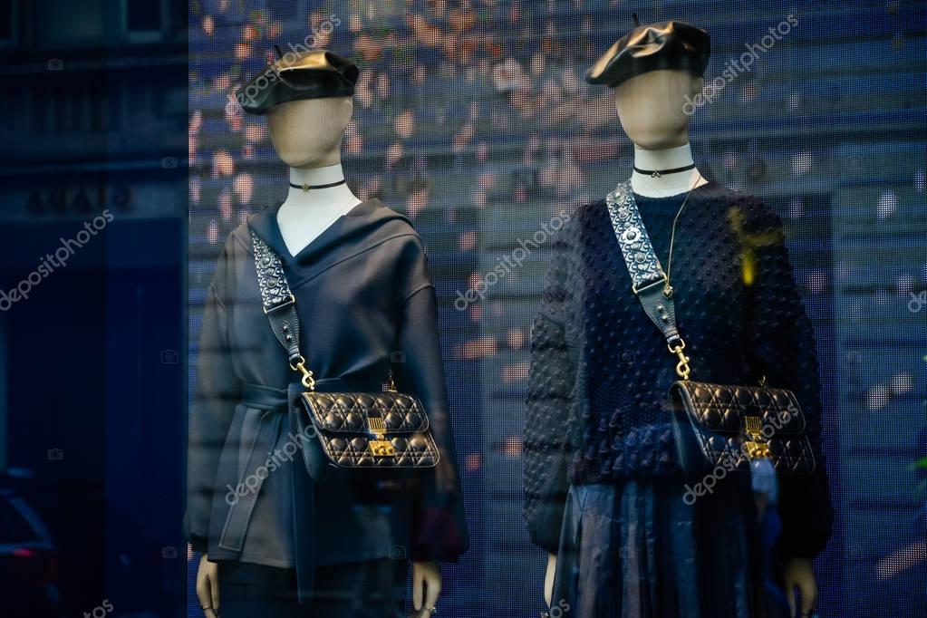 Milan, Italy - September 24, 2017:  Dior store in Milan. Fashion week Dior shopping
