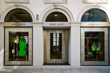 Milan - September 24, 2017:  Giorgio Armani store in Milan clipart