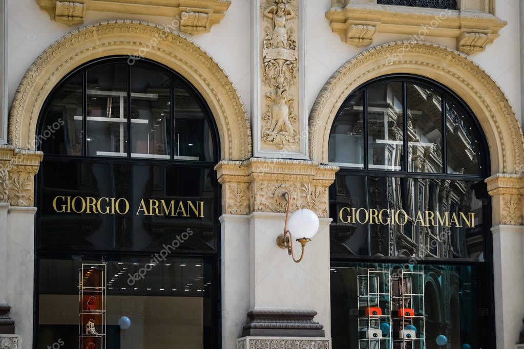 Milan - September 24, 2017:  Giorgio Armani store in Milan
