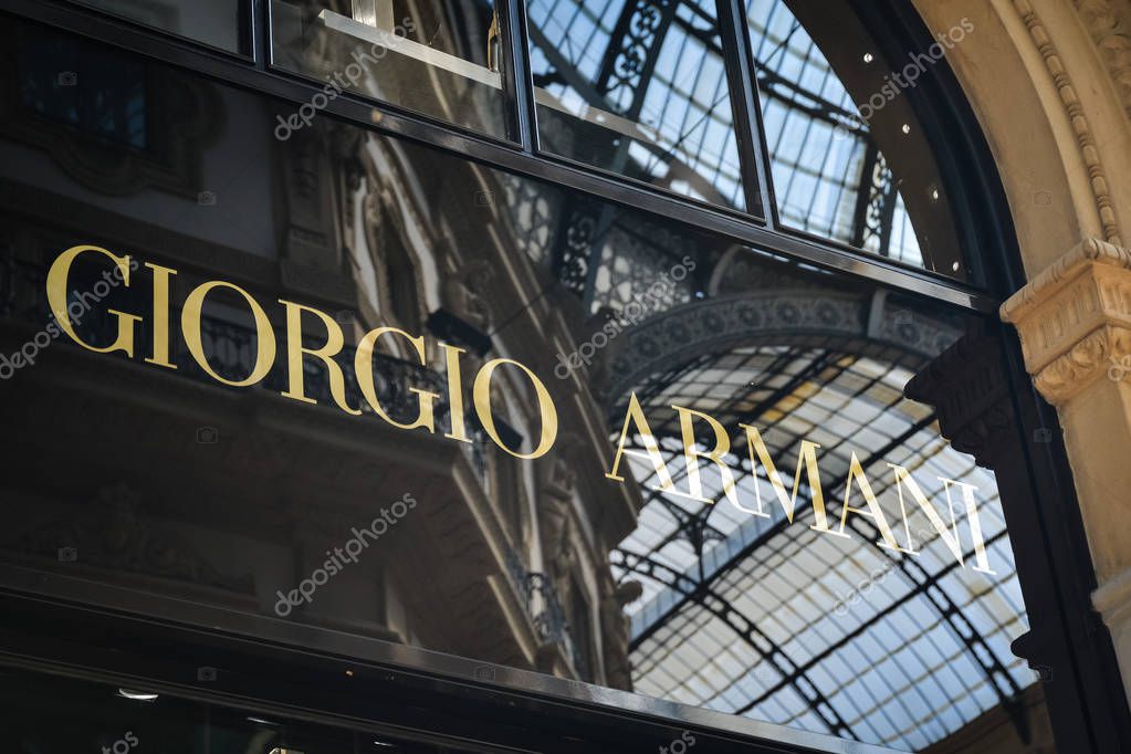 Milan - September 24, 2017:  Giorgio Armani store in Milan