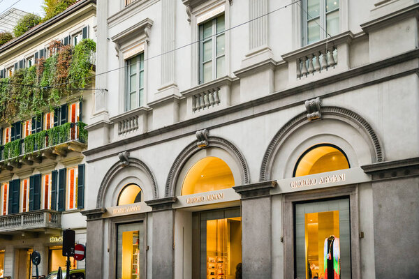 Milan - September 24, 2017: Giorgio Armani store in Milan