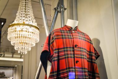 Milan, Italy - September 24, 2017:  Burberry store in Milan. Fas clipart