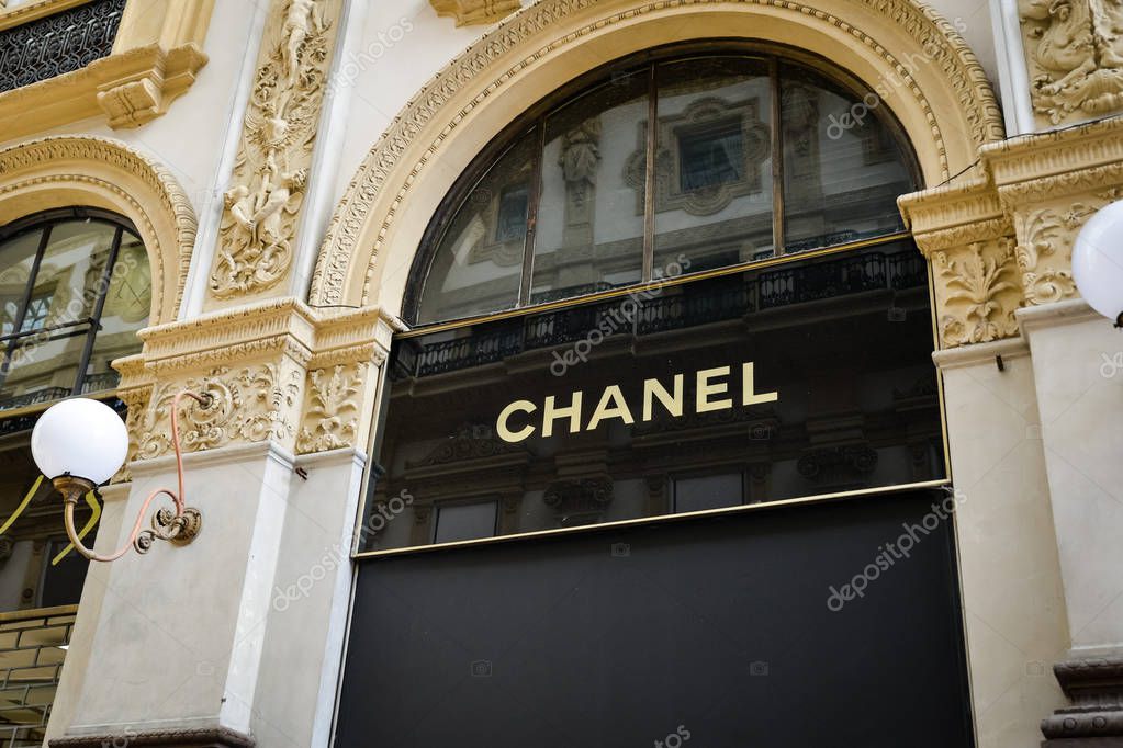 Milan, Italy - September 24, 2017:  Chanel store in Milan. Fashion week Chanel shopping