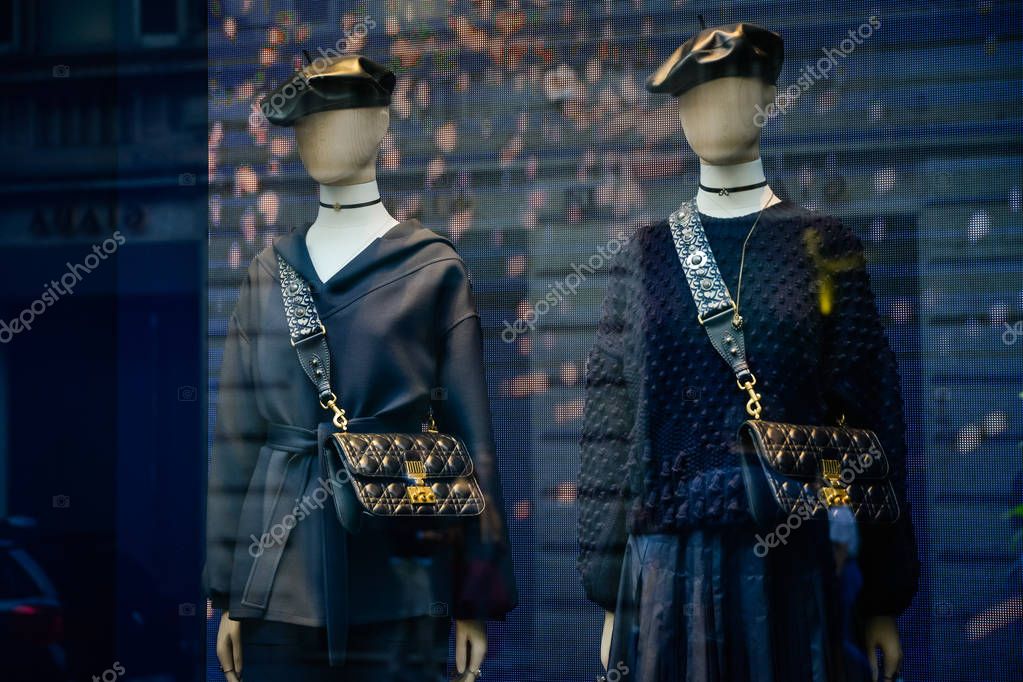 Milan, Italy - September 24, 2017:  Dior store in Milan. Fashion week Dior shopping