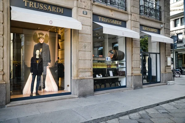 Milan, Italy - September 24, 2017:  Trussardi store in Milan. Fa — Stock Photo, Image