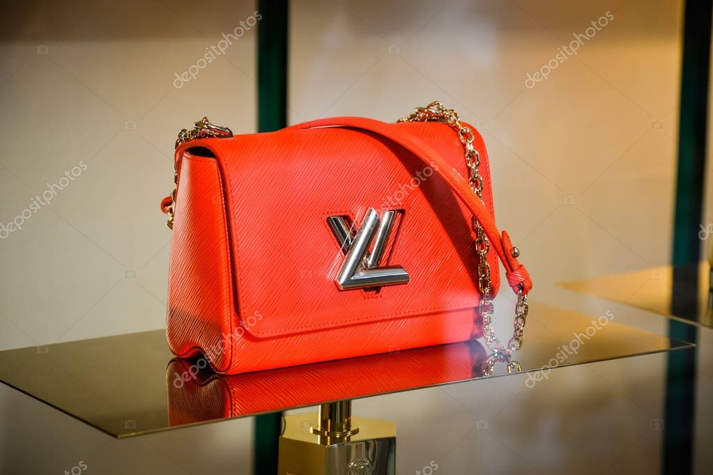 Milan, Italy - September 24, 2017:  Louis Vuitton store in Milan. Fashion week Louis Vuitton shopping