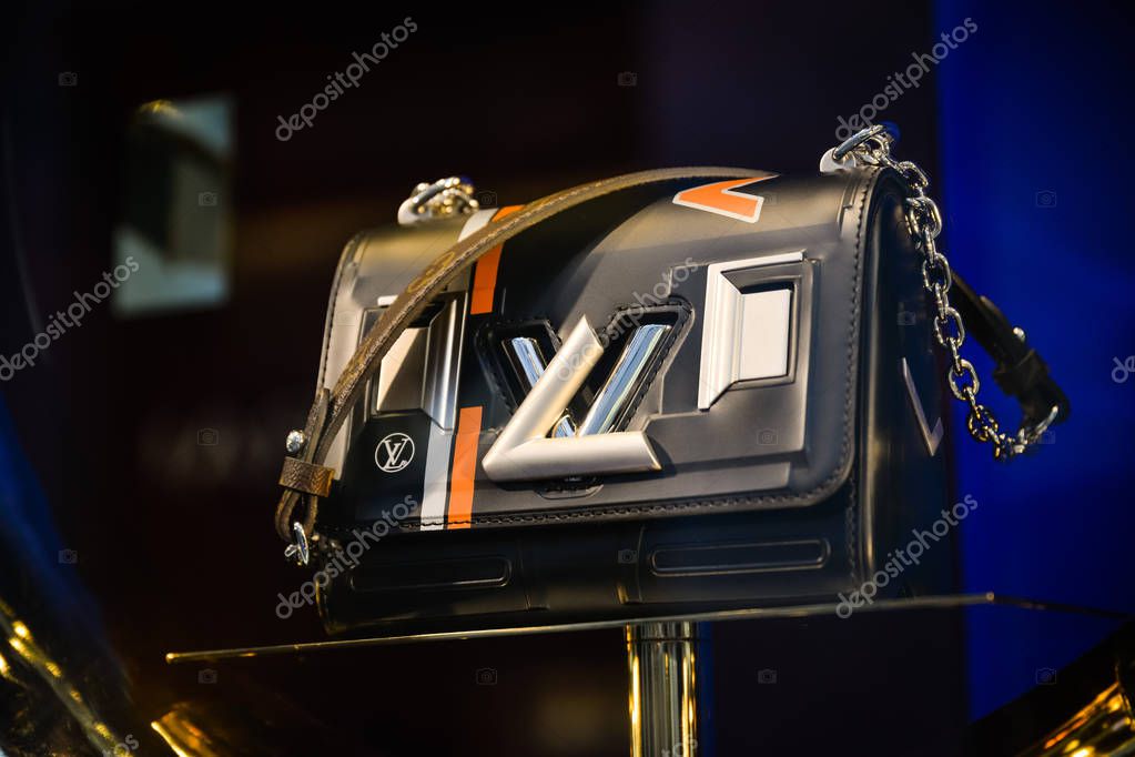 Milan, Italy - September 24, 2017:  Louis Vuitton store in Milan. Fashion week Louis Vuitton shopping