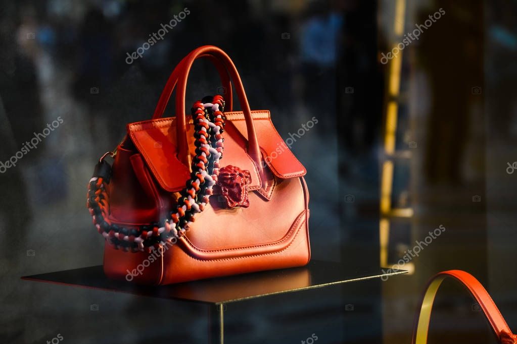 Milan, Italy - September 24, 2017:  Versace store in Milan. Fashion week Versace shopping