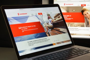 Milan, İtalya - 10 Ağustos 2017: Scotiabank banka Web sitesi ana sayfa