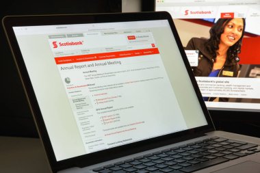 Milan, İtalya - 10 Ağustos 2017: Scotiabank banka Web sitesi ana sayfa