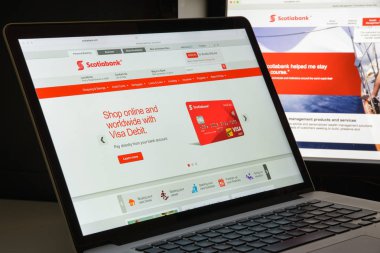Milan, İtalya - 10 Ağustos 2017: Scotiabank banka Web sitesi ana sayfa