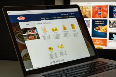 Milan, İtalya - 10 Ağustos 2017: Barilla Web sitesi ana. Bu 