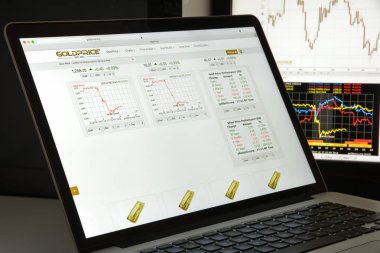 Milan, İtalya - 10 Ağustos 2017: Goldprice Web sitesi ana. Gol