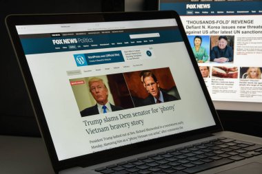 Milan, İtalya - 10 Ağustos 2017: Foxnews Web sitesi ana. Bu 