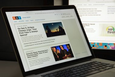 Milan, İtalya - 10 Ağustos 2017: Npr Web sitesi ana. A