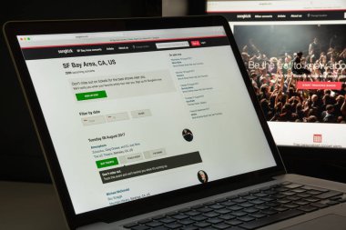 Milan, İtalya - 10 Ağustos 2017: Songkick Web sitesi ana. Bu