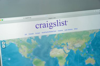 Milan, İtalya - 10 Ağustos 2017: Craigslist.org Web sitesi ana sayfa.