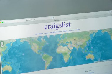 Milan, İtalya - 10 Ağustos 2017: Craigslist.org Web sitesi ana sayfa.