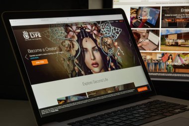 Milan, İtalya - 10 Ağustos 2017: İkinci hayat Web sitesi ana. Bu