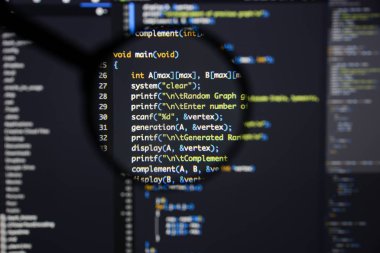 Ekran geliştirmek gerçek c / c ++ kodu. Programlama iş akışı abstrac