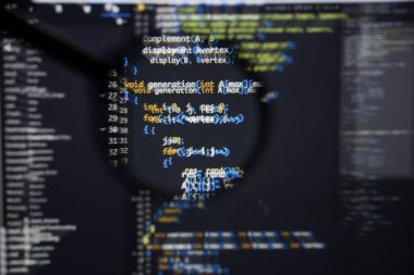 Ekran geliştirmek gerçek c / c ++ kodu. Programlama iş akışı abstrac
