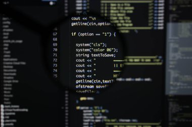 Ekran geliştirmek gerçek c / c ++ kodu. Programlama iş akışı abstrac