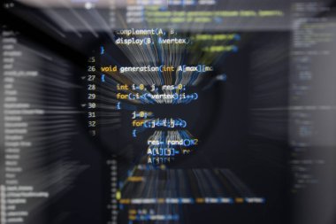 Ekran geliştirmek gerçek c / c ++ kodu. Programlama iş akışı abstrac
