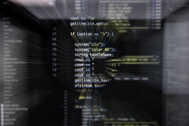 Ekran geliştirmek gerçek c / c ++ kodu. Programlama iş akışı abstrac