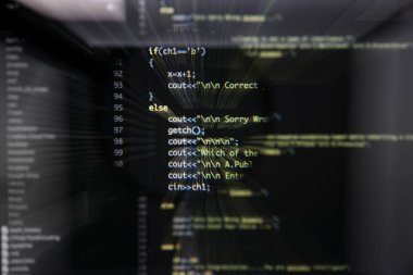 Ekran geliştirmek gerçek c / c ++ kodu. Programlama iş akışı abstrac