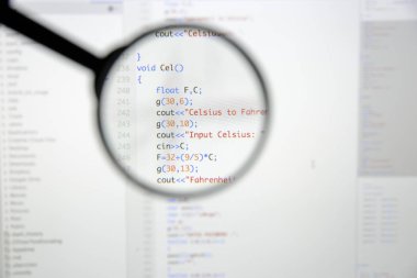 Ekran geliştirmek gerçek c / c ++ kodu. Programlama iş akışı abstrac
