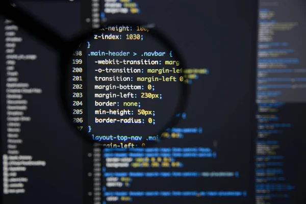 Code css réel développant l'écran. Progression du workflow abstrait al — Photo