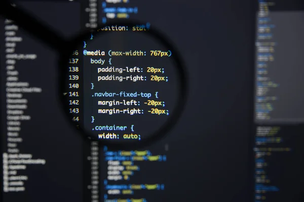 Code css réel développant l'écran. Progression du workflow abstrait al — Photo