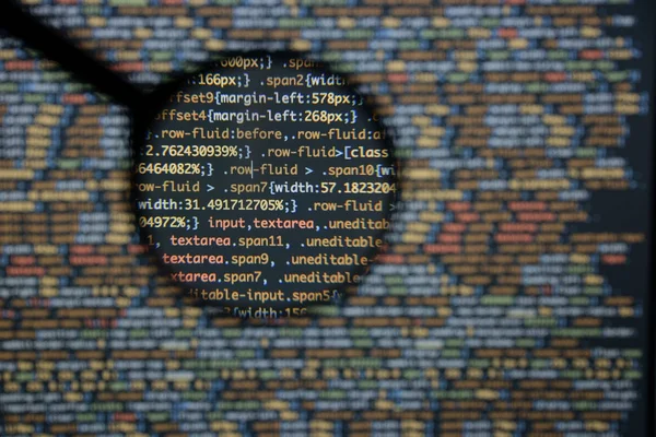 Echtes CSS-Code-Entwicklungsbildschirm. Programmierung Arbeitsablauf abstrakt al — Stockfoto