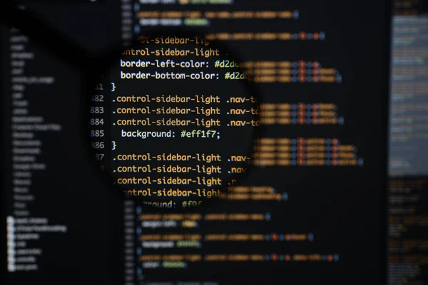 Pantalla de desarrollo de código css real. Programación flujo de trabajo abstracto al — Foto de Stock